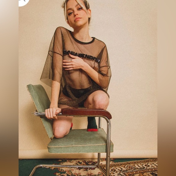 Agua Bendita Thera Streetwear Mesh Oversized Shirt Top Size Small Medium NWT - Picture 2 of 6